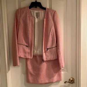 2 piece Retro Suit Red and White Retro so cute for the office